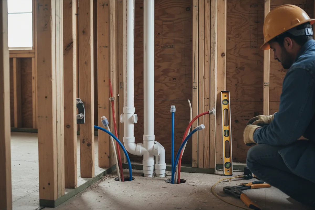 Drain and supply rough-in during Leak Detection in Casar